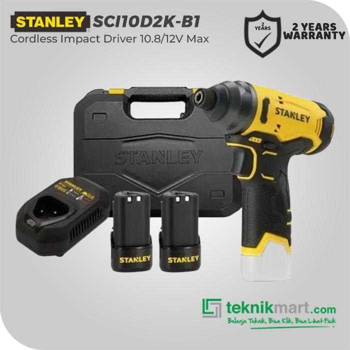 STANLEY SCI10D2K CORDLESS IMPACT DRIVER 2.0 AH 12VOLT (2xBATERAI 2.0AH + 1x CHARGER 1.5A + KITBOX)