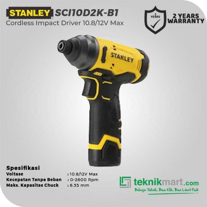 STANLEY SCI10D2K CORDLESS IMPACT DRIVER 2.0 AH 12VOLT (2xBATERAI 2.0AH + 1x CHARGER 1.5A + KITBOX) - Image 2