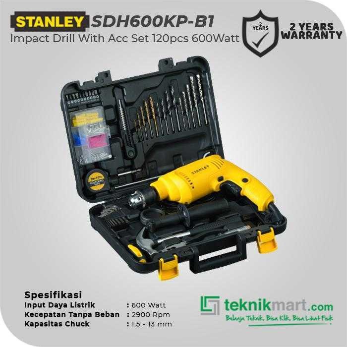 STANLEY SDH600KP IMPACT DRILL WITH ACCESSORIES SET 600WATT 120PCS - Image 2