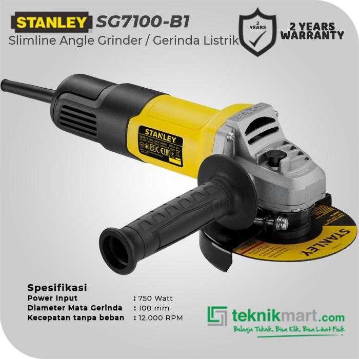 STANLEY SG7100 SMALL ANGLE GRINDER 750WATT 100MM 12000RPM - Image 2