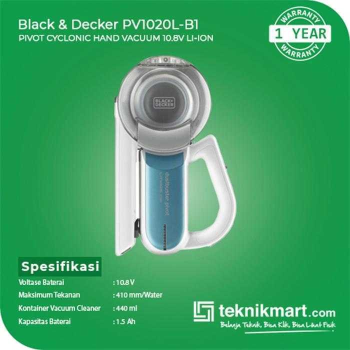 BLACK AND DECKER PV1020L PIVOT CYCLONIC HAND VACUUM 10.8V LI-ION - Image 2