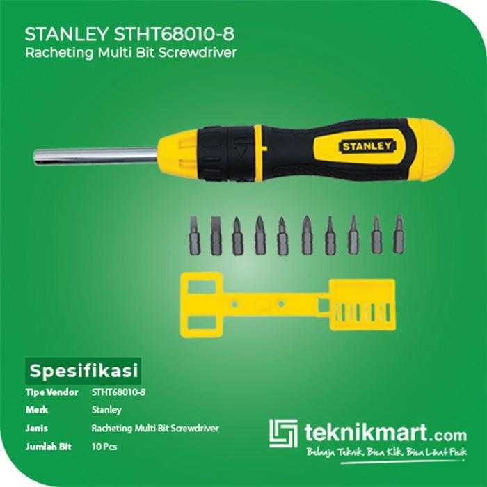 STANLEY STHT68010-8 RATCHETING MULTIBIT SCREWDRIVER 10 PCS - Image 2