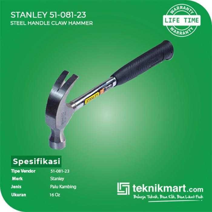 STANLEY 51-081-23 STEEL HANDLE CLAW HAMMER 16OZ - Image 2