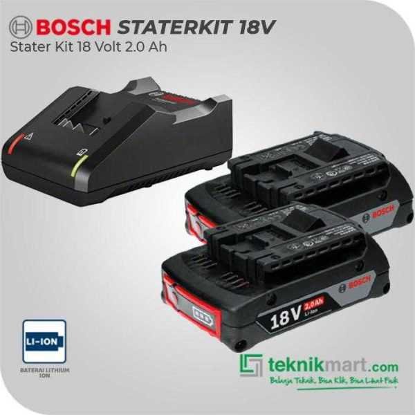 BOSCH STATER KIT 18VOLT 2.0AH (2X GBA 18V 2.0AH, 1X GAL 18V-40)