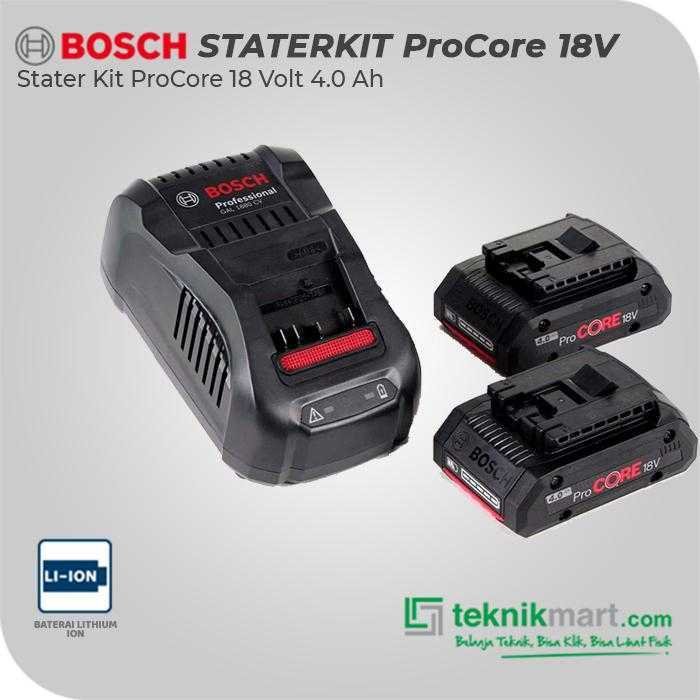 BOSCH PROCORE STATER KIT 18VOLT 4.0AH (2X GBA 18V 4.0AH, 1X GAL 1880 CV)