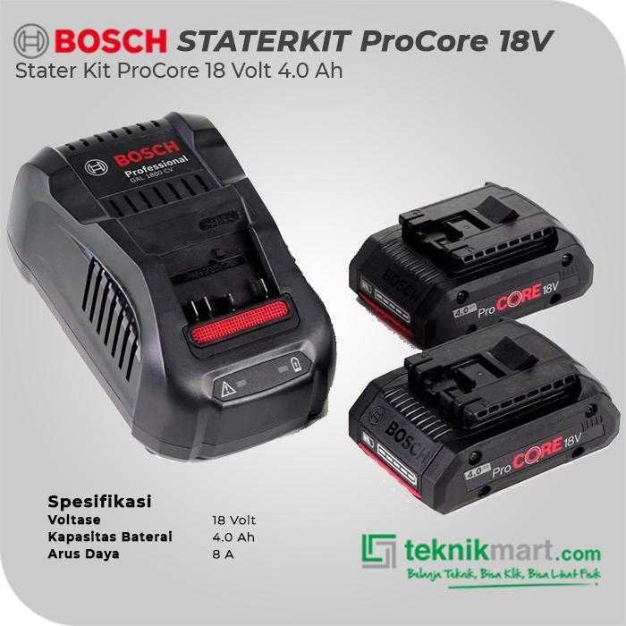 BOSCH PROCORE STATER KIT 18VOLT 4.0AH (2X GBA 18V 4.0AH, 1X GAL 1880 CV) - Image 2