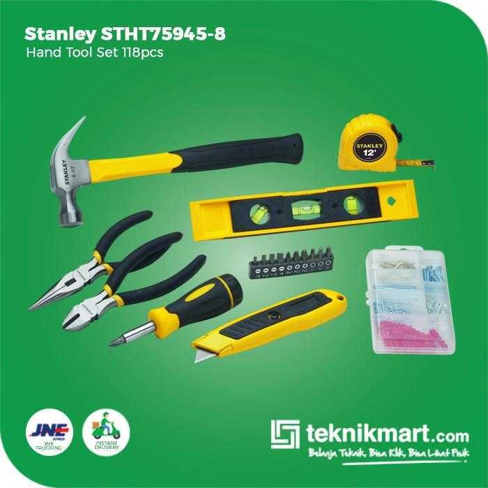 STANLEY STHT75945-8 MIXED HAND TOOL SET 118PCS (11X SCREWDRIVER BIT, 1X HAMMER, 2X PLIER, 1X WATERPASS, 1X CUTTER, 1X TAPE, 1X BAG) - Image 3