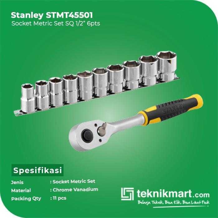 STANLEY STMT45501 SOCKET SET SQ1/2" 6PTS 11 PCS METRIC - Image 2