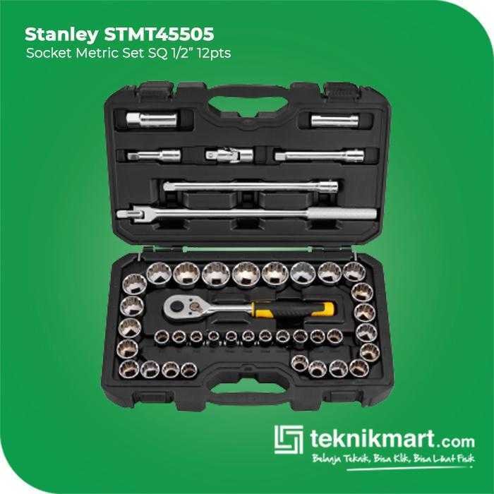 STANLEY STMT45505 SOCKET SET SQ1/2" 12PTS 43PCS METRIC (METAL CASE)