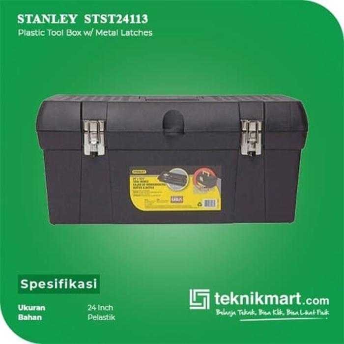 STANLEY STST24113 PLASTIC TOOL BOX W/ METAL LATCHES 24" - Image 2