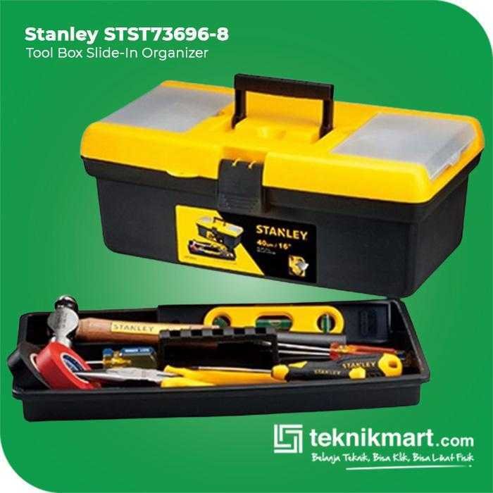 STANLEY STST73696-8 PLASTIC TOOL BOX W/ SLIDE IN ORGANIZER 16"