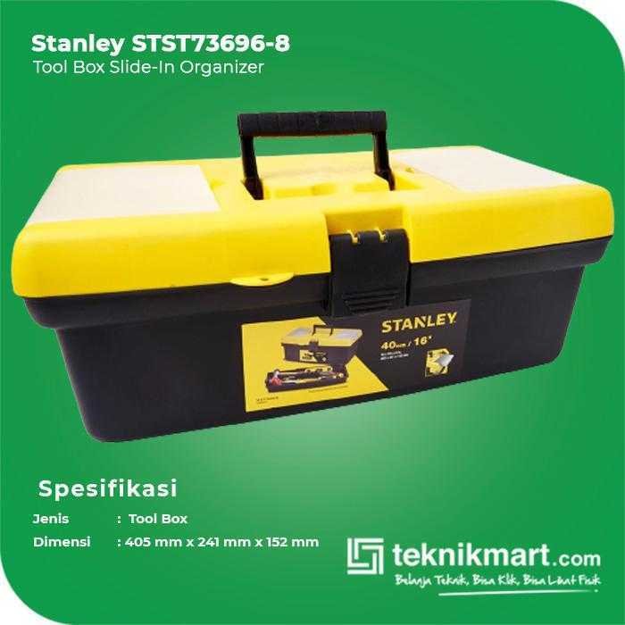 STANLEY STST73696-8 PLASTIC TOOL BOX W/ SLIDE IN ORGANIZER 16" - Image 2