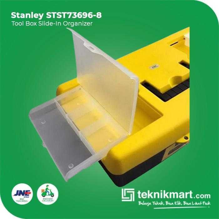 STANLEY STST73696-8 PLASTIC TOOL BOX W/ SLIDE IN ORGANIZER 16" - Image 3