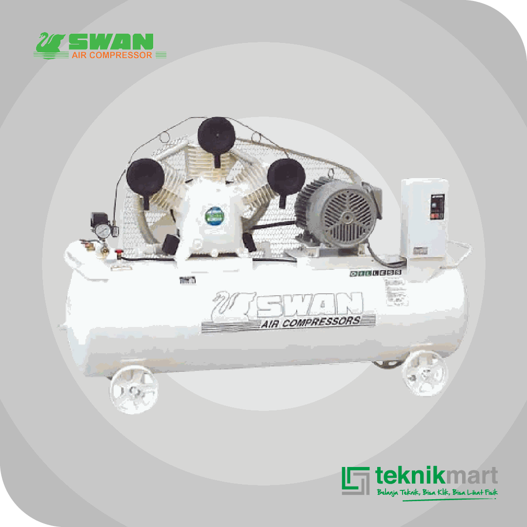 SWAN SDU-307 COMPRESSOR 7.5HP OIL LESS DUAL SYSTEM, AUTO & SEMI AUTO SYSTEM 240L 8BAR 5.5KW