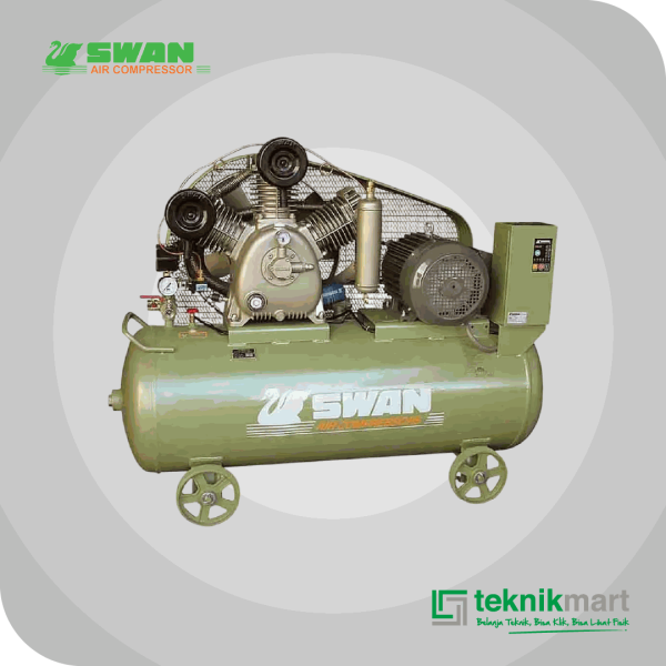 SWAN SVUM205N COMPRESSOR 5HP DUAL SYSTEM DENGAN MOTOR, AUTO & SEMI AUTO SYSTEM 155L 8BAR 3.7KW