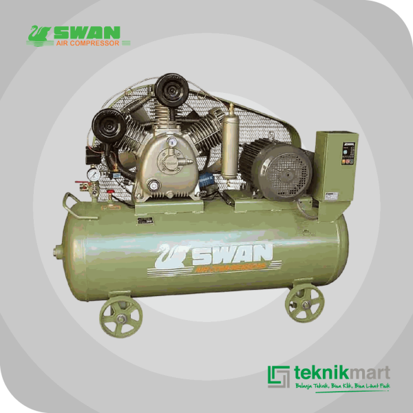 SWAN SWUM307N COMPRESSOR 7.5HP DUAL SYSTEM DENGAN MOTOR, AUTO & SEMI AUTO SYSTEM 240L 8BAR 5.5KW