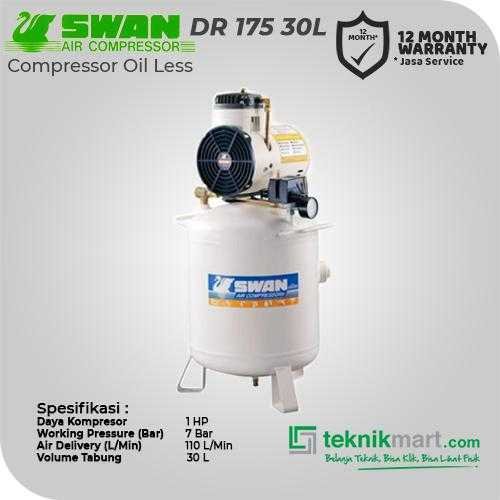 SWAN DR 175-30L COMPRESSOR OIL FREE 1 HP - Image 2