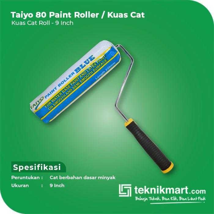 TAIYO 80 PAINT ROLLER 9 INCH LIGHT BLUE / BIRU MUDA COLOUR - Image 2