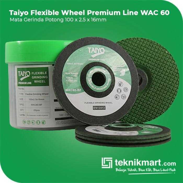 TAIYO WAC 60 FLEXIBLE GRINDING WHEEL FOR STAINLESS PREMIUM LINE 103X2.5X16MM