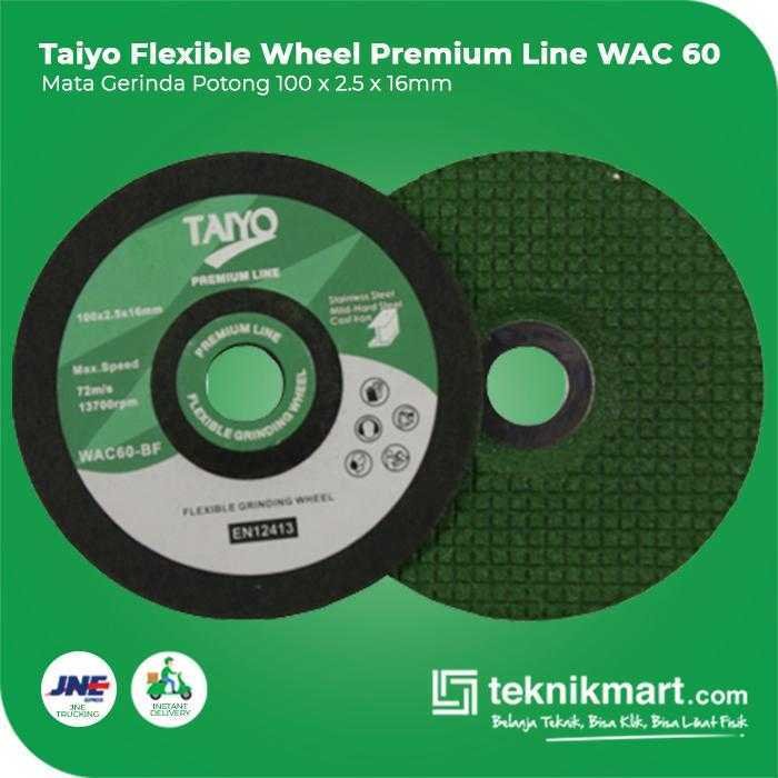 TAIYO WAC 60 FLEXIBLE GRINDING WHEEL FOR STAINLESS PREMIUM LINE 103X2.5X16MM - Image 3