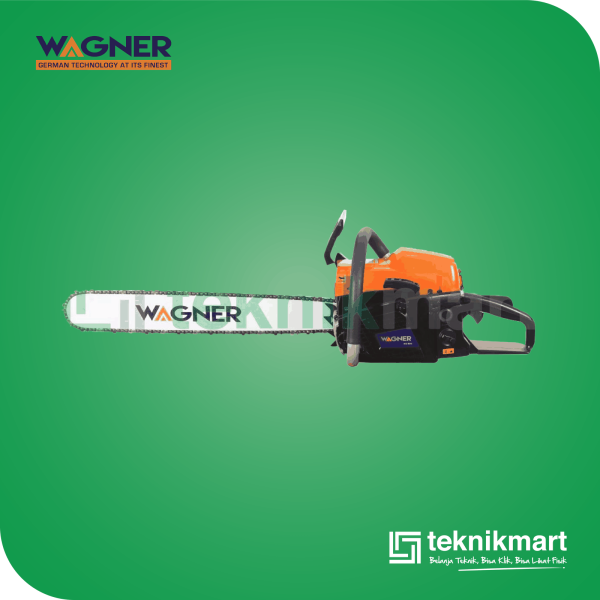WAGNER WG 620 22" EASY START GASOLINE CHAIN SAW + WAGNER LASER BAR & CHAIN 61.5CC (RANTAI HALUS)