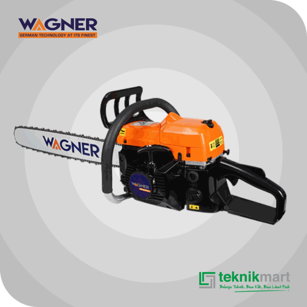 WAGNER WG 620 24" EASY START GASOLINE CHAIN SAW + WAGNER LASER BAR & CHAIN 61.5CC (RANTAI KASAR)