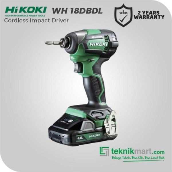 HITACHI WH18DBDL CORDLESS IMPACT DRIVER 14 MM 18V 3AH LI BRUSHLESS