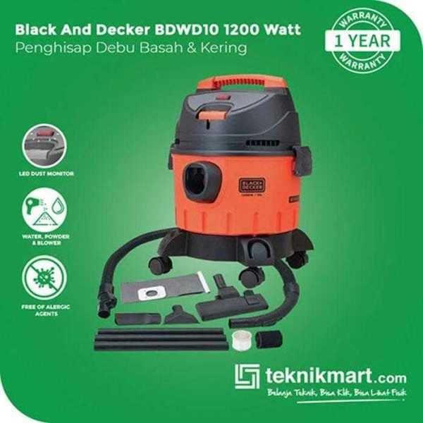 BLACK AND DECKER BDWD10 VACUUM CLEANER WET & DRY 1200 WATT 10 LITER