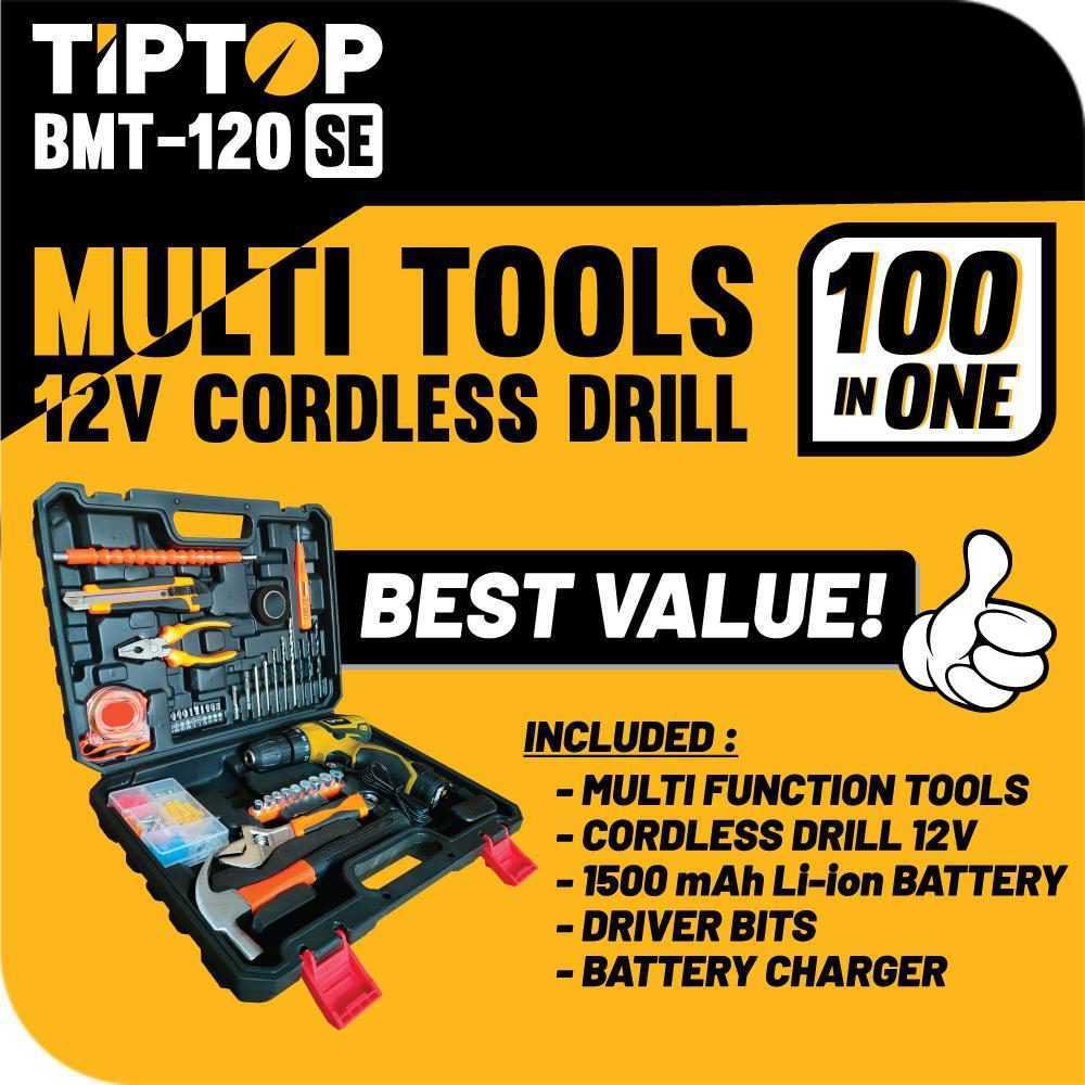 TIP TOP BMT-120SE CORDLESS SCREWDRIVER DRILL 12V WITH 100 IN 1 MULTI TOOL - Image 4