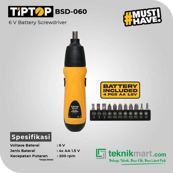 TIP TOP BSD-060 CORDLESS SCREWDRIVER 6V WITH BATTERY (4 x 1.5V) - Image 2
