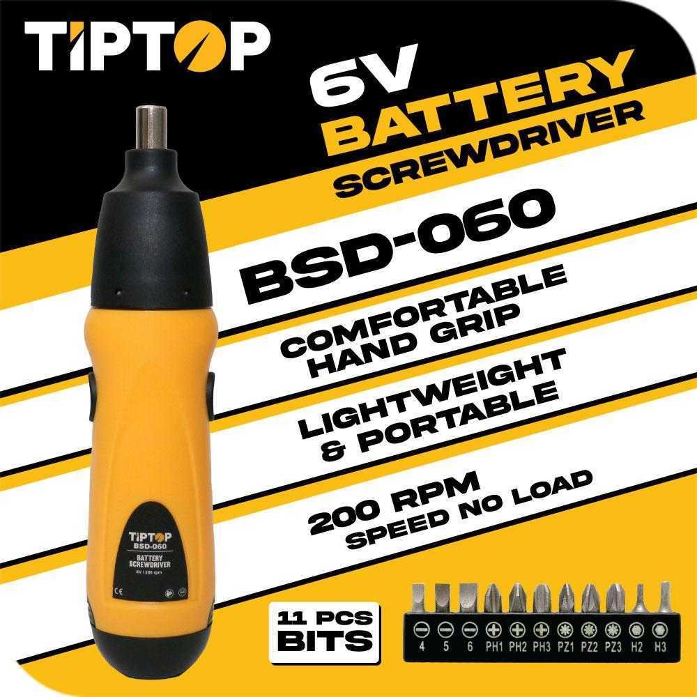 TIP TOP BSD-060 CORDLESS SCREWDRIVER 6V WITH BATTERY (4 x 1.5V) - Image 4