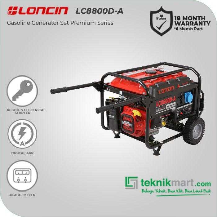 LONCIN LC 8800 DA RECOIL & ELECTRIC STATER GASOLINE GENSET 6,5KW - Image 2