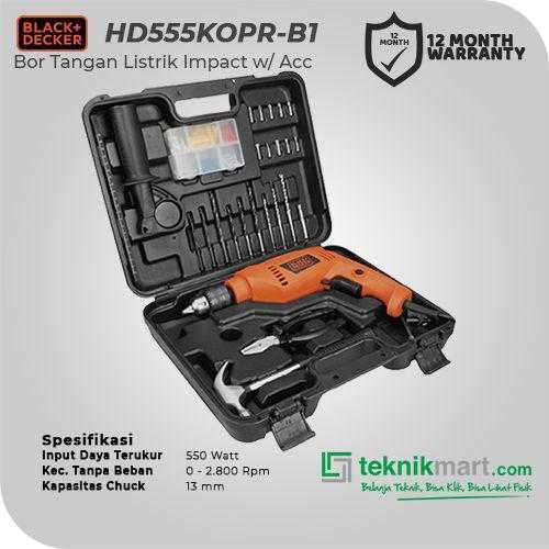BLACK AND DECKER HD555KOPR HAMMER DRILL 550WATT 13MM VALUE PACK (88 ACCESSORIES) - Image 2
