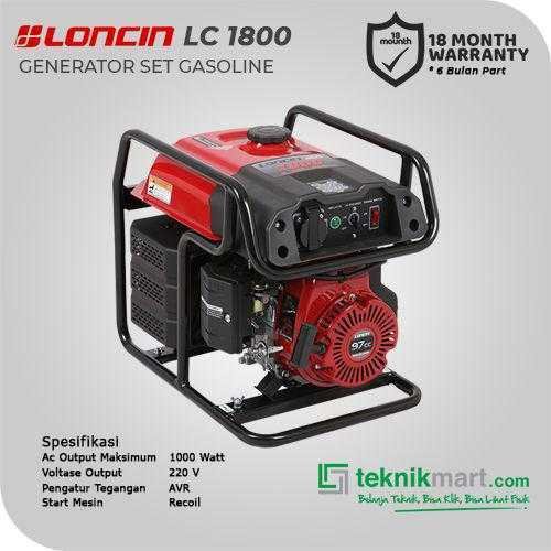 LONCIN LC 1800 RECOIL GASOLINE GENSET 1KW - Image 2