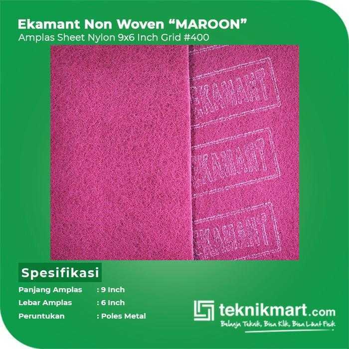 EKAMANT NON WOVEN MAROON AMPLAS SHEET BUSA GRID #400 6X9INCH - Image 2