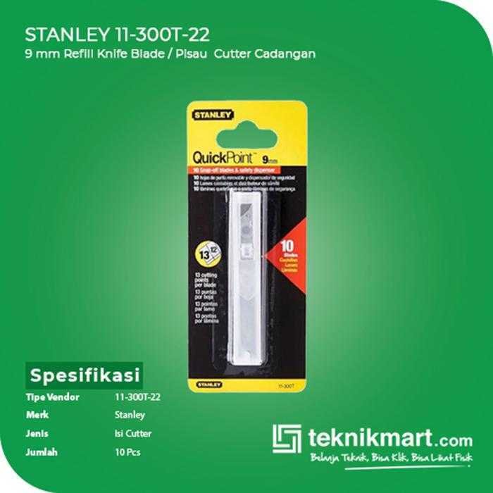 STANLEY 11-300T-22 KNIFE BLADES 9MM (10PCS) - Image 2