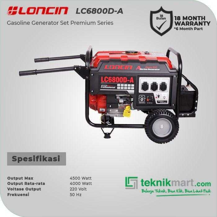 LONCIN LC 6800 DA RECOIL & ELECTRIC STATER GASOLINE GENSET 4,5KW - Image 2