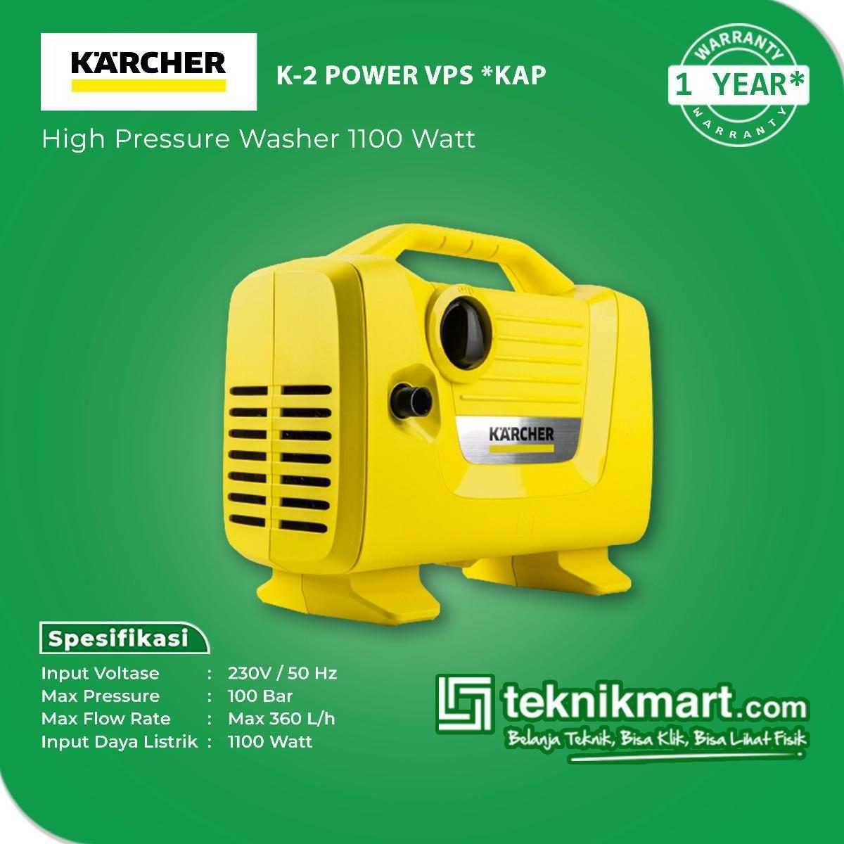 KARCHER K2 POWER VPS *KAP HIGH PRESSURE CLEANER 1100W - Image 2