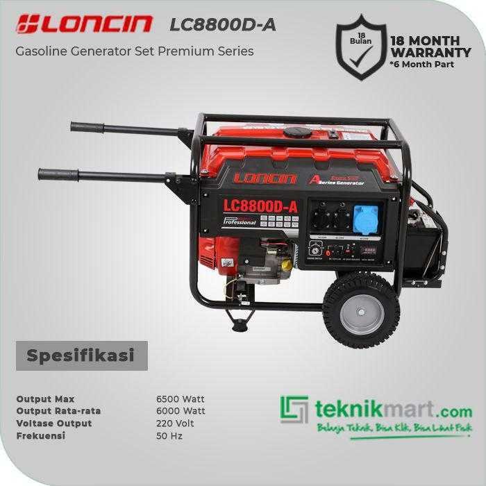 LONCIN LC 8800 DA RECOIL & ELECTRIC STATER GASOLINE GENSET 6,5KW - Image 3