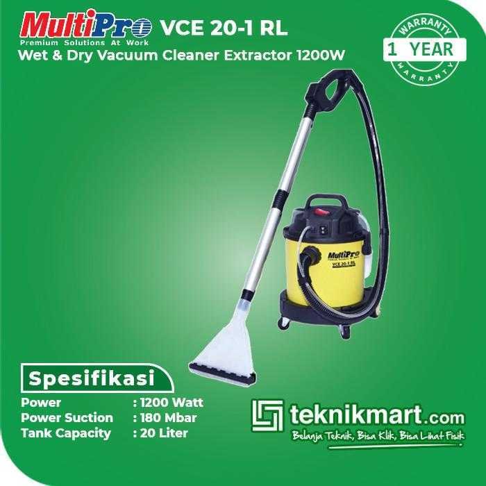 MULTIPRO VCE 20-1 RL WET & DRY VACUUM CLEANER EXTRACTOR 1200W - Image 2