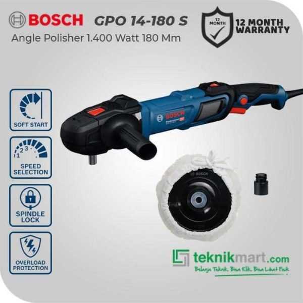 BOSCH GPO 14-180 S ANGLE POLISHER 1400WATT 180MM