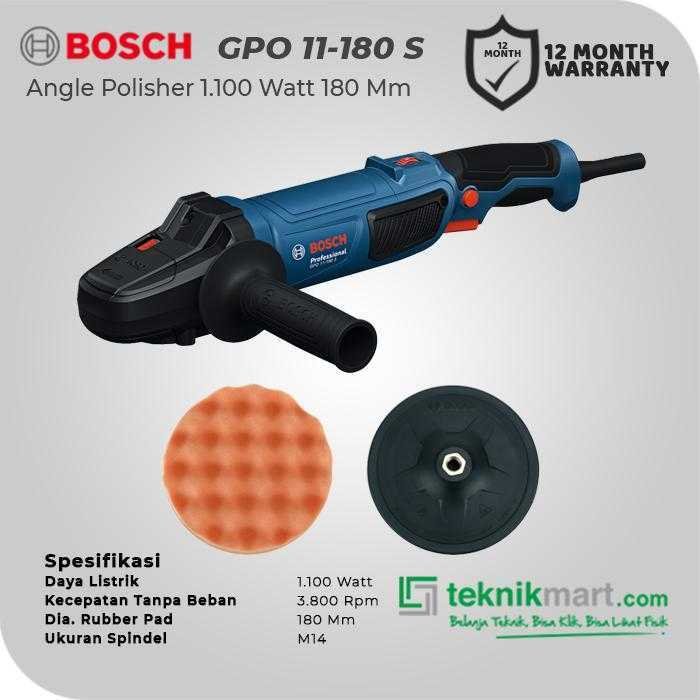 BOSCH GPO 11-180 S ANGLE POLISHER 1100WATT 180MM - Image 2