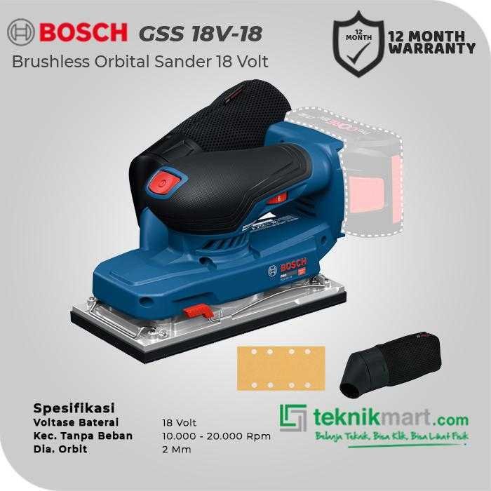 BOSCH GSS 18V-18 BRUSHLESS ORBITAL SANDER 18VOLT (UNIT ONLY) - Image 2