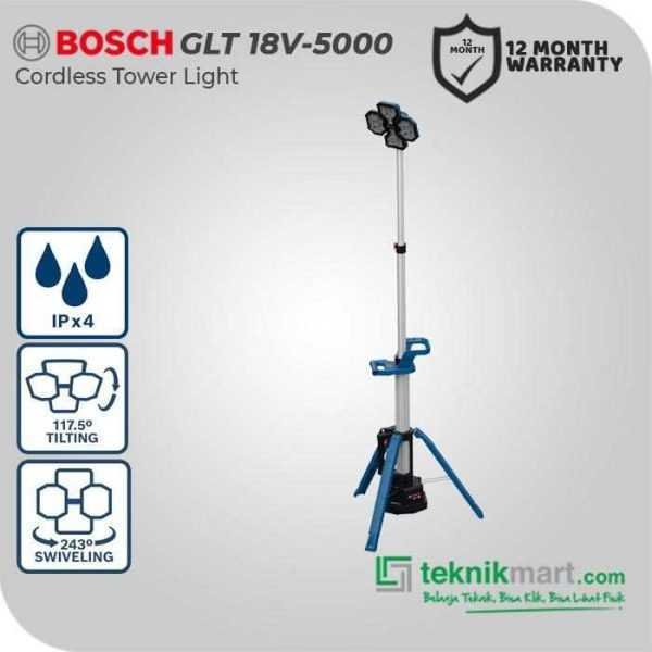 BOSCH GLT 18V-5000 CORDLESS TOWER LIGHT 18VOLT 5000LUMENS 2.2METER (UNIT ONLY)
