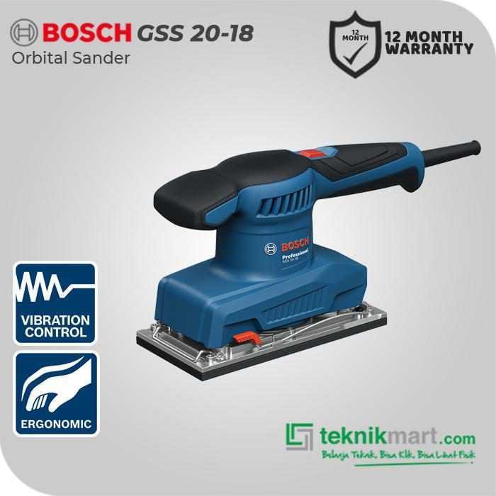 BOSCH GSS 20-18 ORBITAL SANDER 200WATT 183X90MM