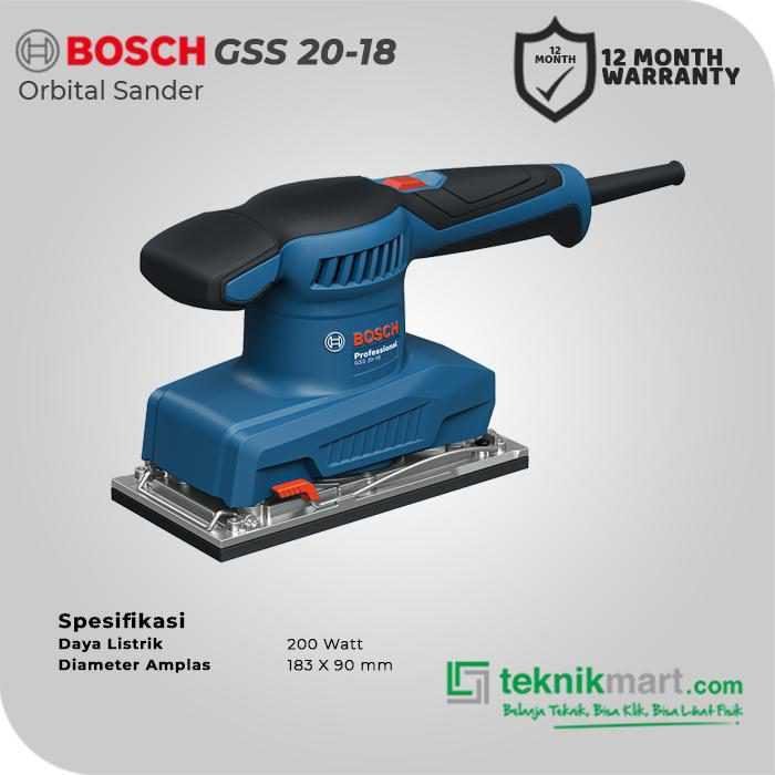 BOSCH GSS 20-18 ORBITAL SANDER 200WATT 183X90MM - Image 2