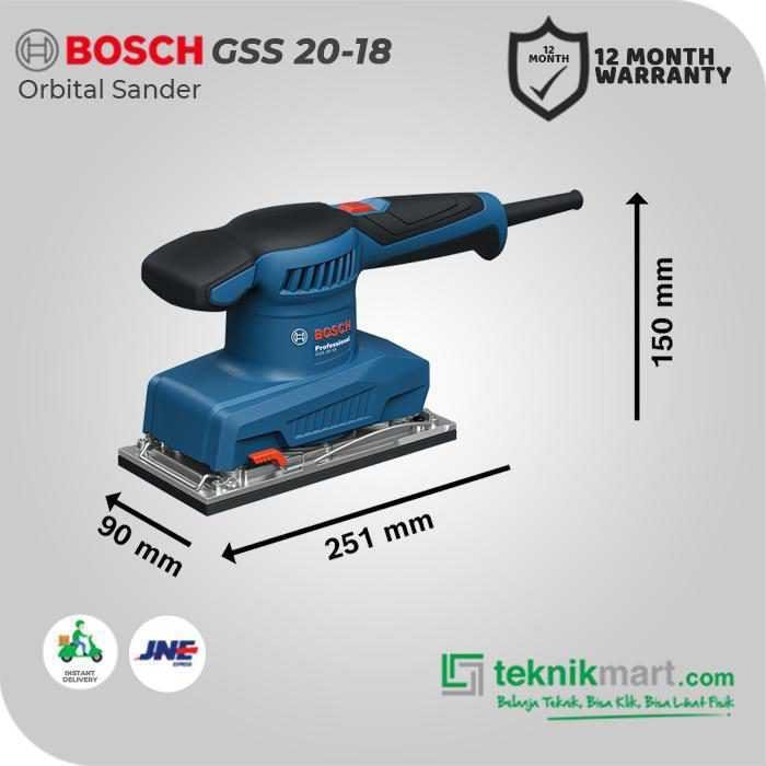 BOSCH GSS 20-18 ORBITAL SANDER 200WATT 183X90MM - Image 3